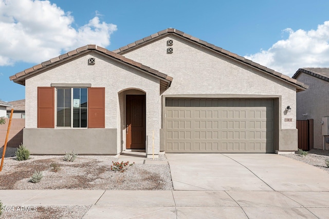 view of front of house with a garage