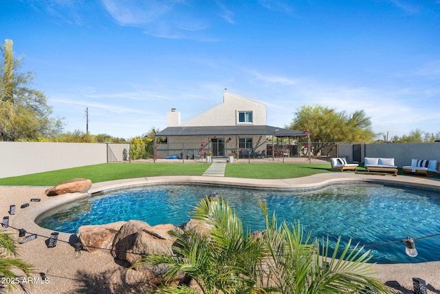 31032 N 66th St, Cave Creek, AZ 85331 - view of pool featuring a patio and an outdoor living space