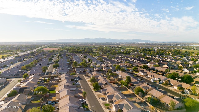 bird's eye view featuring a mountain view