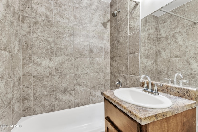 full bath featuring shower / tub combination and vanity