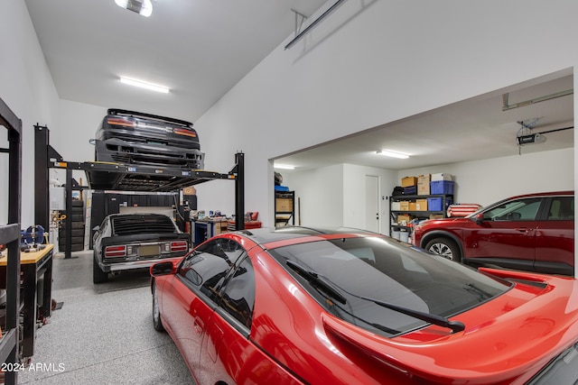 garage featuring a garage door opener