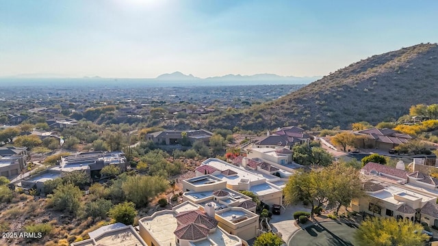 aerial view with a mountain view