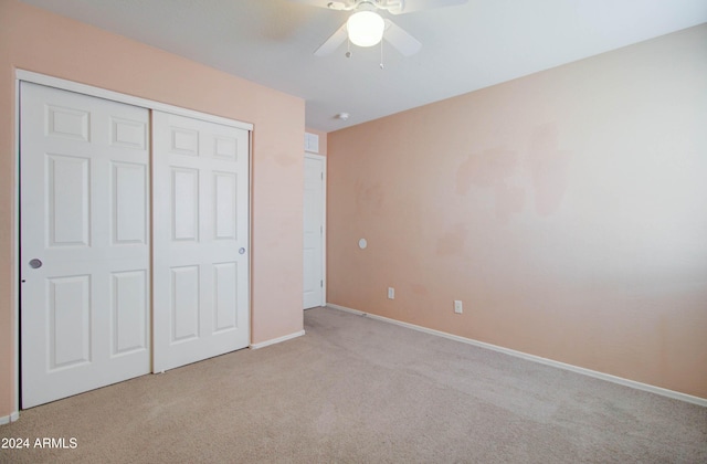 5659 S 239th Dr, Buckeye, AZ 85326 - unfurnished bedroom with a closet, baseboards, visible vents, ceiling fan, and carpet flooring