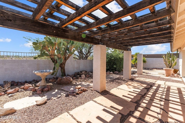 view of patio / terrace featuring a pergola