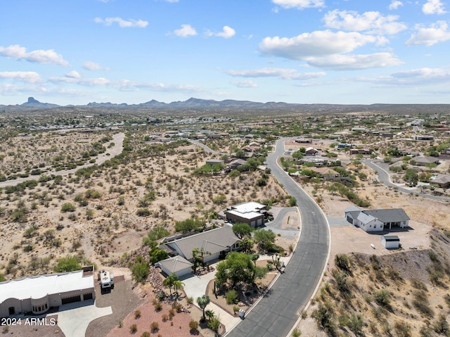 drone / aerial view with a mountain view