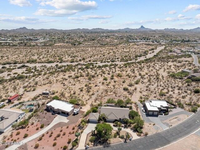 drone / aerial view with a mountain view