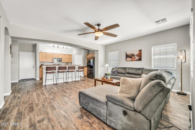 16917 W Sonora St, Goodyear, AZ 85338 - living room with ceiling fan and wood finished floors