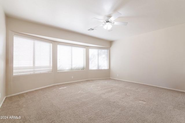 16847 S 13th Way, Phoenix, AZ 85048 - empty room featuring a ceiling fan, light carpet, and baseboards