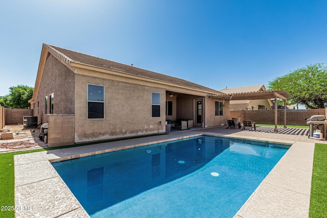 26264 N 74th Ln, Peoria, AZ 85383 - view of pool with a patio area, central AC unit, a fenced backyard, and a grill