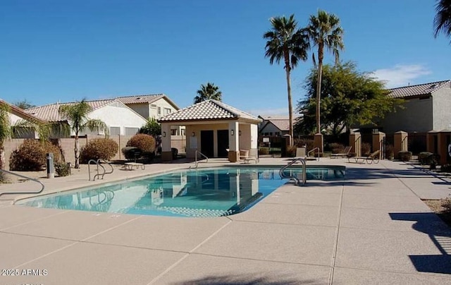 view of pool featuring a patio area