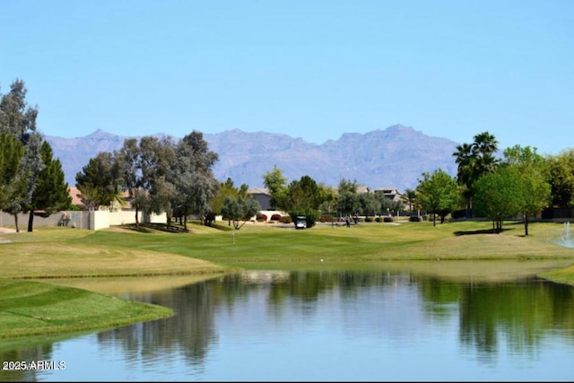 view of water feature with a mountain view