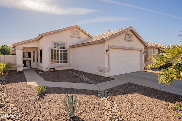 view of front of property featuring a garage