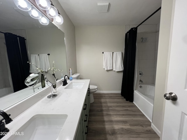4040 N Weimer Pl Unit 4, Tucson, AZ 85719 - full bath with toilet, shower / tub combo, wood finished floors, and a sink