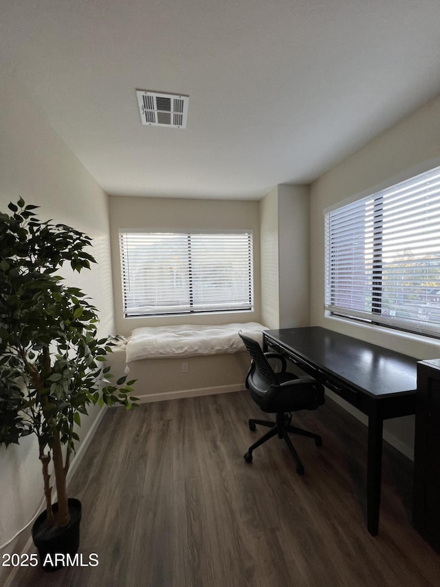 4040 N Weimer Pl Unit 4, Tucson, AZ 85719 - office featuring baseboards, visible vents, and wood finished floors