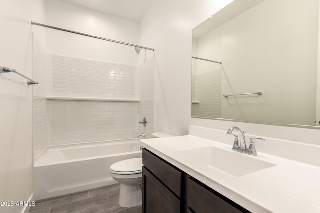 12369 W Marguerite Ave, Avondale, AZ 85323 - bathroom featuring vanity, shower / bathing tub combination, toilet, and wood finished floors