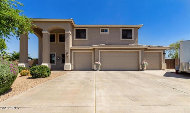 view of front facade featuring a garage