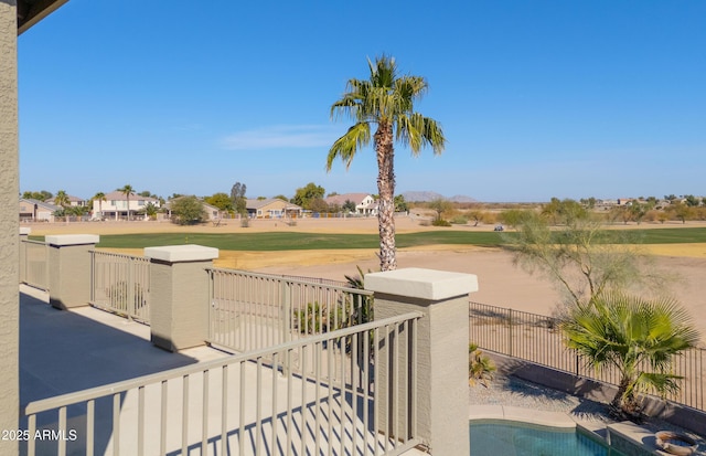 view of patio with a fenced in pool