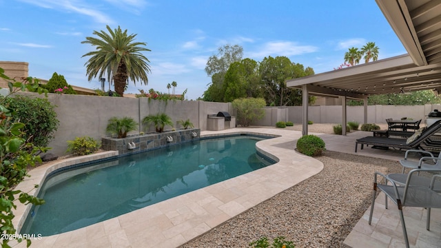 7806 E Via De La Entrada, Scottsdale, AZ 85258 - view of swimming pool with a patio area and a fenced backyard