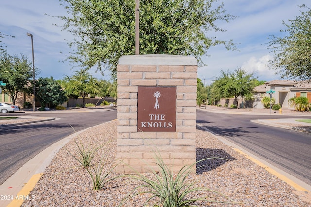 view of community sign