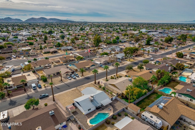 aerial view with a mountain view