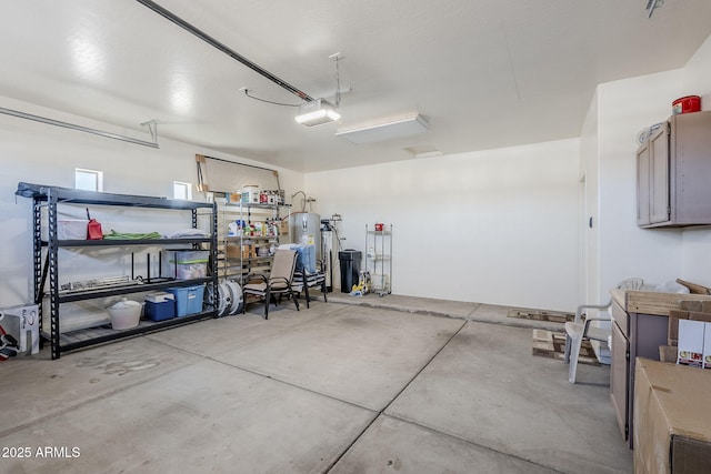 garage with electric water heater