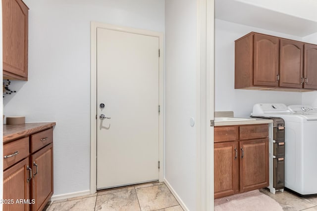 29751 N 119th Ln, Peoria, AZ 85383 - laundry area with cabinet space, separate washer and dryer, and baseboards
