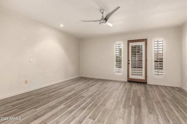 8540 N Central Ave Unit 6, Phoenix, AZ 85020 - unfurnished room featuring light wood-style floors, ceiling fan, and recessed lighting
