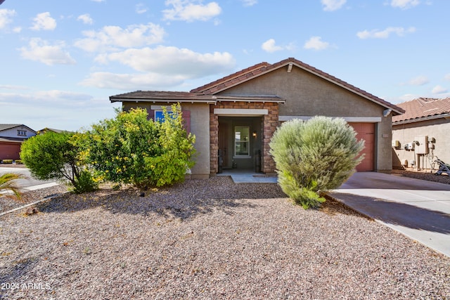 view of front of house with a garage