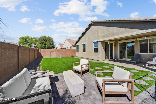 view of patio with an outdoor living space