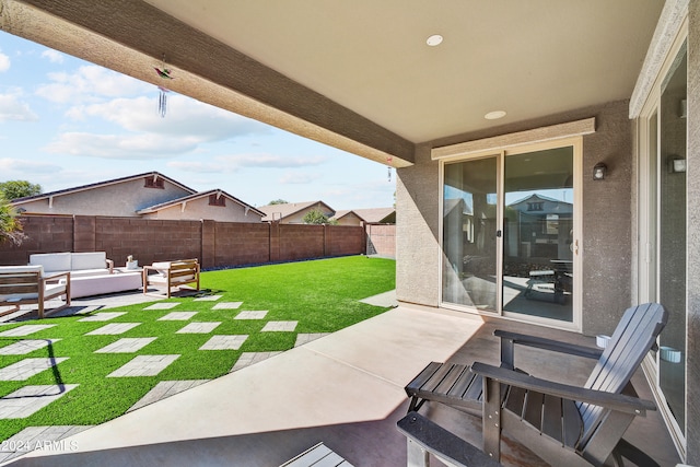 view of patio / terrace with an outdoor hangout area