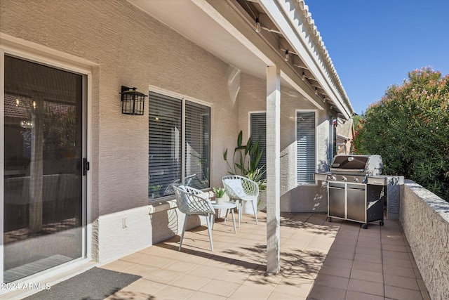 view of patio featuring grilling area