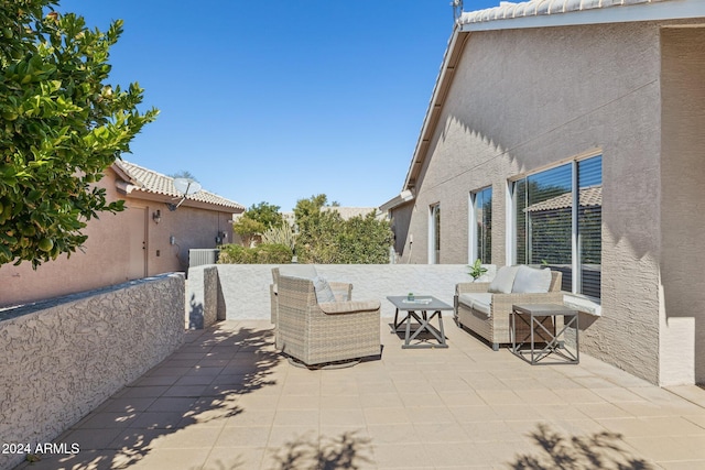 view of patio featuring an outdoor hangout area