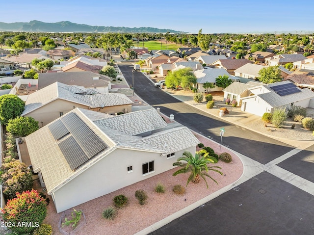 drone / aerial view with a mountain view