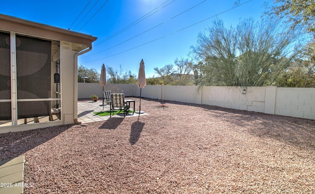 view of yard with a patio area