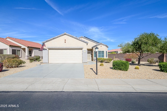 view of front of house with a garage