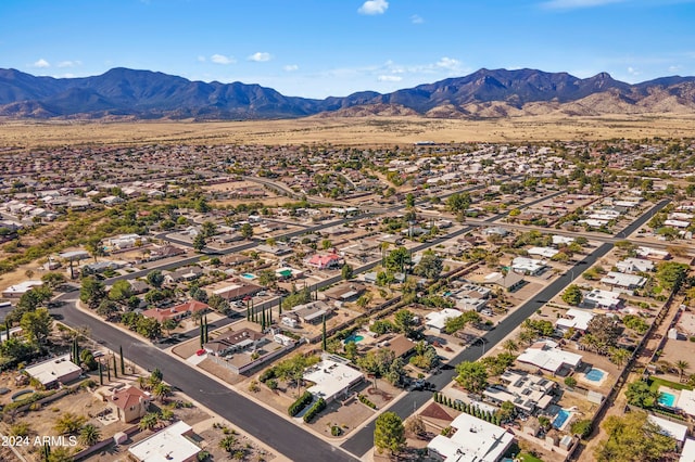 aerial view with a mountain view