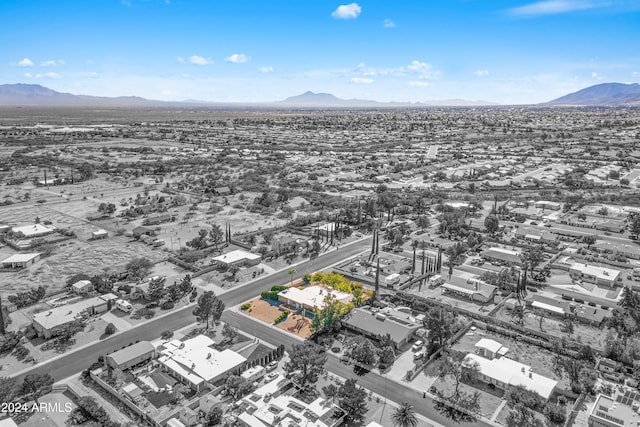 aerial view with a mountain view