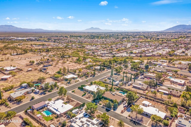 bird's eye view featuring a mountain view