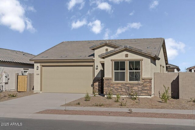 view of front of house with a garage