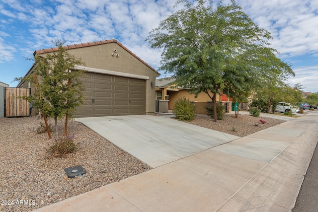 view of front of house with a garage