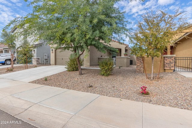 view of front of home with a garage