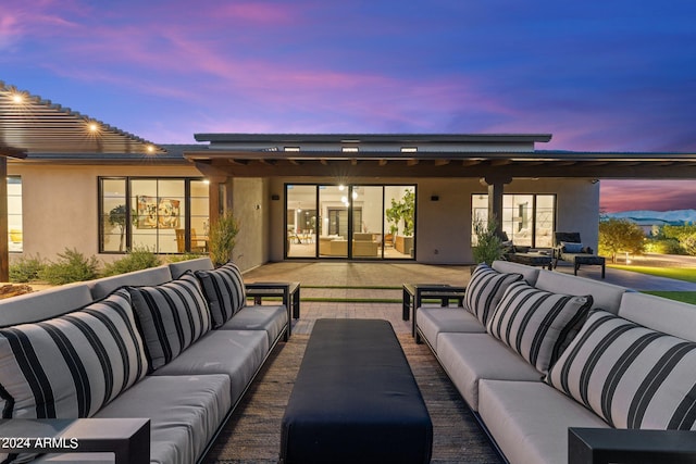 exterior space with an outdoor living space