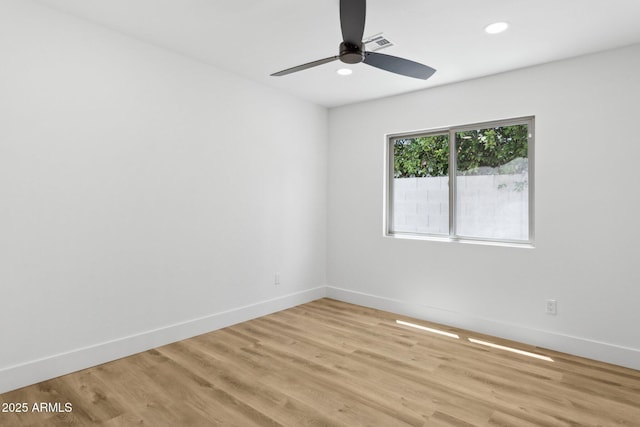 4842 E Surrey Ave, Scottsdale, AZ 85254 - empty room with ceiling fan, light wood-style flooring, and recessed lighting