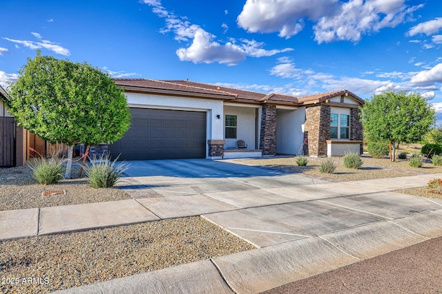 view of front of home with a garage