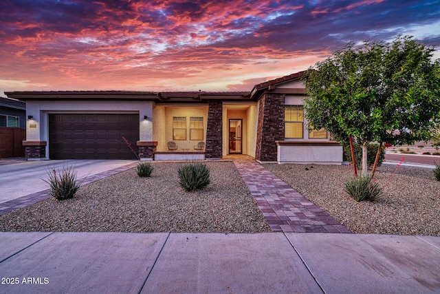 view of front of house featuring a garage