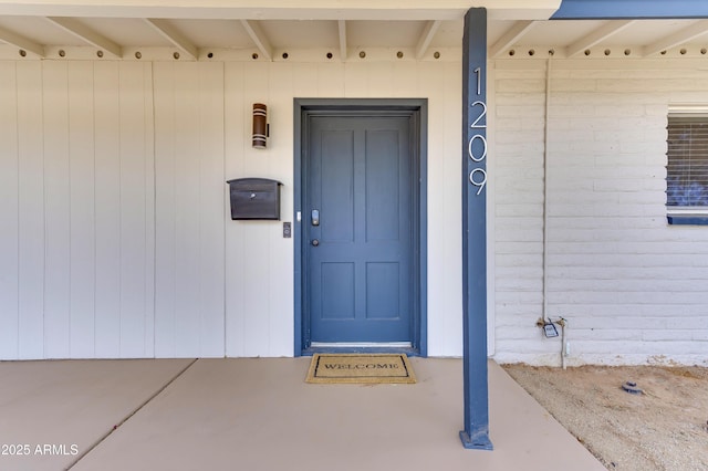 view of doorway to property