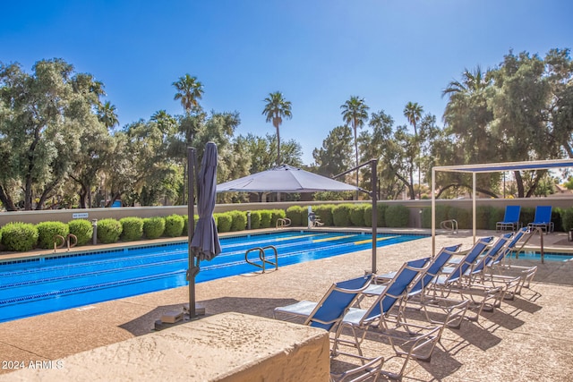 view of pool with a patio