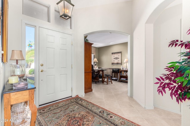 view of tiled entrance foyer