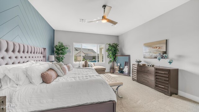 25228 S Star Dr, Queen Creek, AZ 85142 - bedroom featuring carpet floors, a ceiling fan, and visible vents