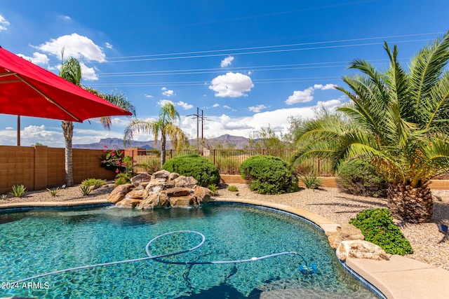 10902 E Silver Mine Rd, Gold Canyon, AZ 85118 - view of pool with a mountain view